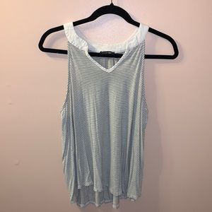 Flowy, striped, collared tank top; size S